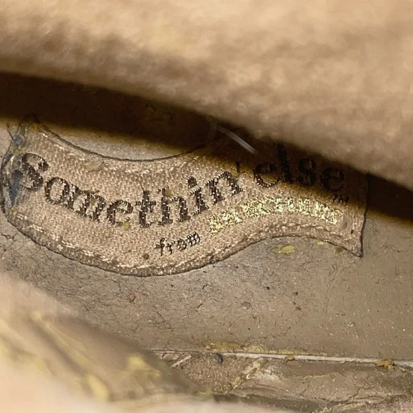 Vintage 90s Skechers 8 Suede Fur Trim Tan Grey Chunky Heel Bratz Platform Boots - Picture 9 of 10